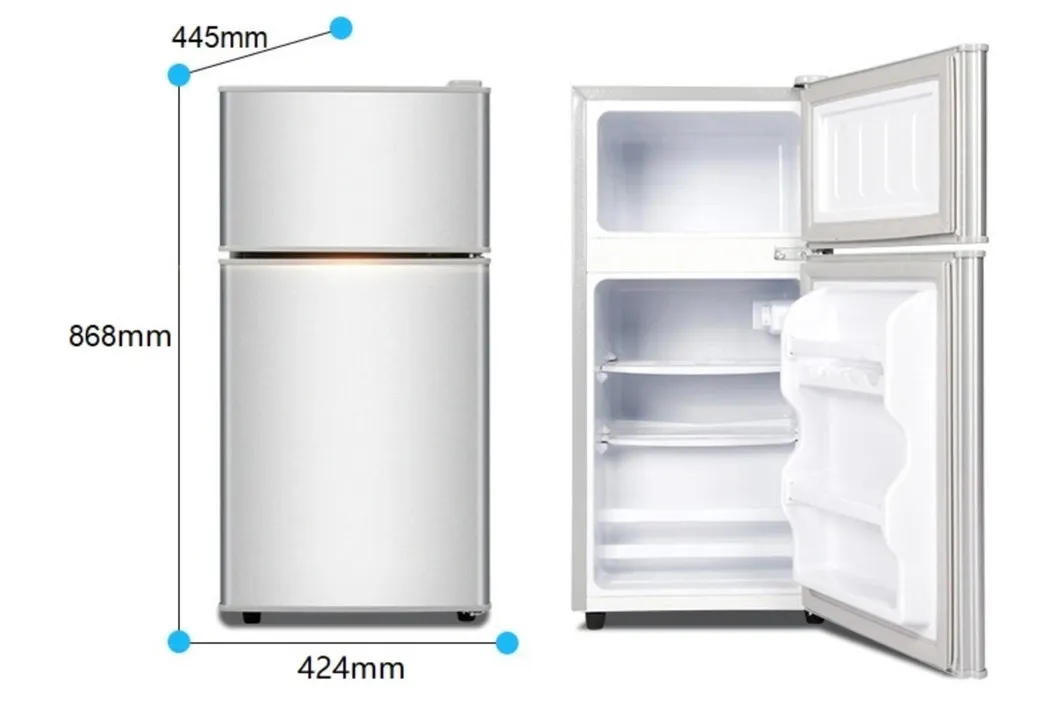 Home Use Double Door Fridge Refrigerator with 86L Combined Freezer and Refrigerator