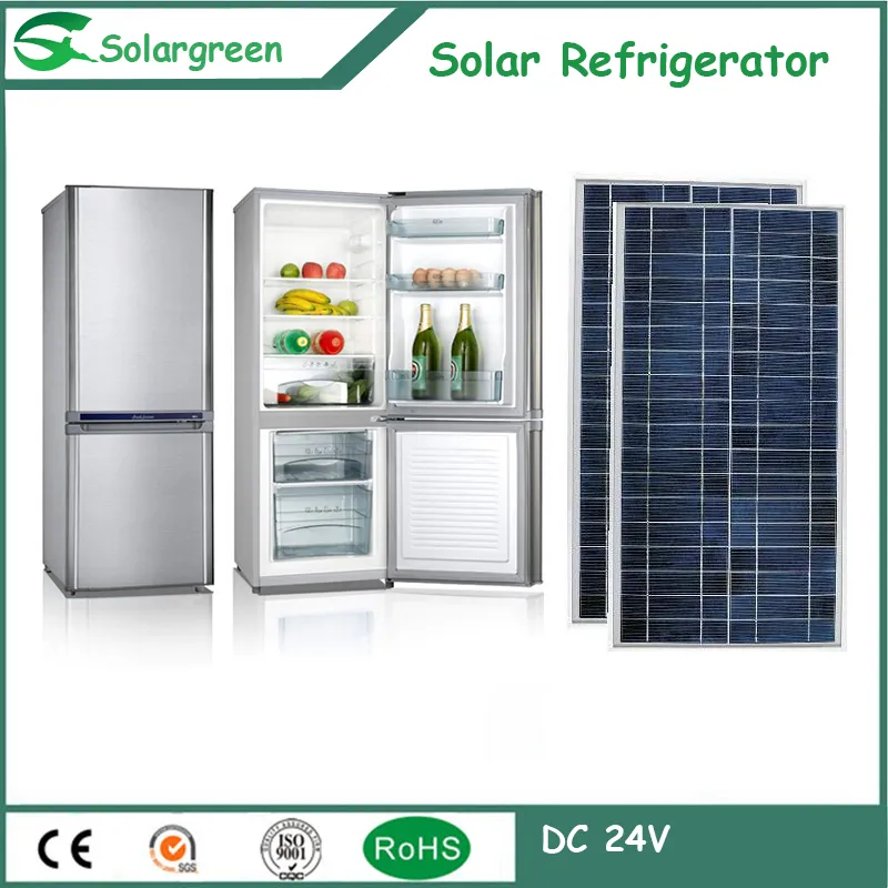 75W Power 178L Capacity Double Doors up-Freezer Solar Refrigerator