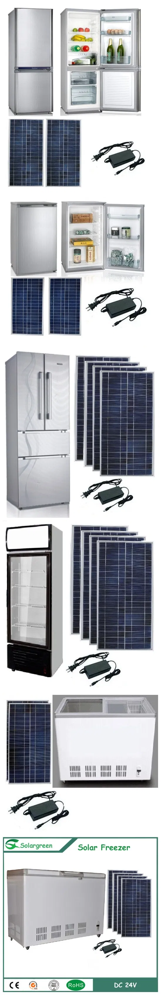 75W Power 178L Capacity Double Doors up-Freezer Solar Refrigerator