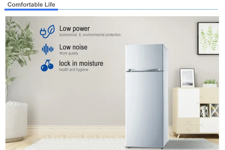 210L Defrost Double Door Top Freezer Refrigerator with Water Dispenser