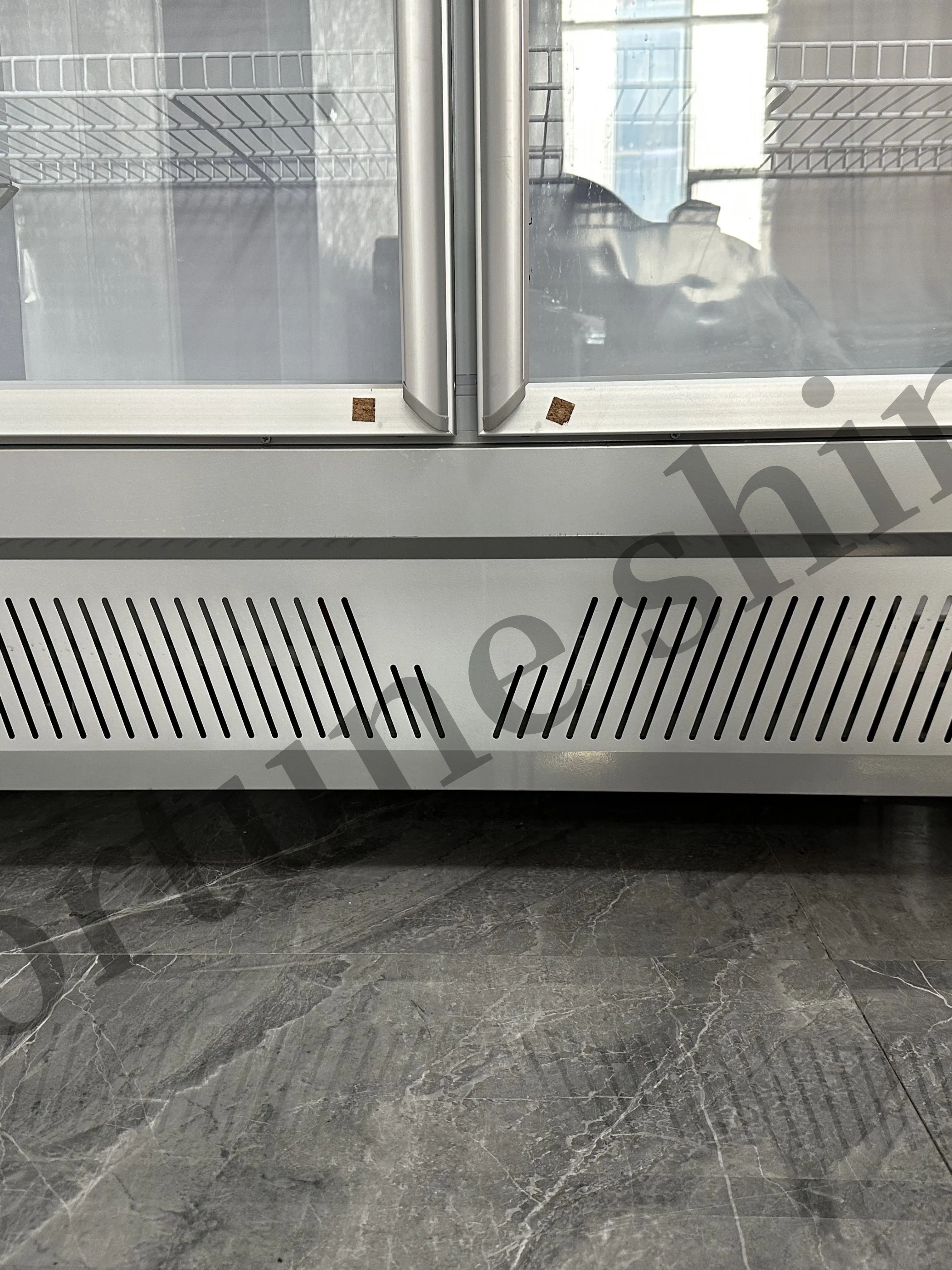 Double Glass Door Vertical Upright Cooler Beverage Refrigerator