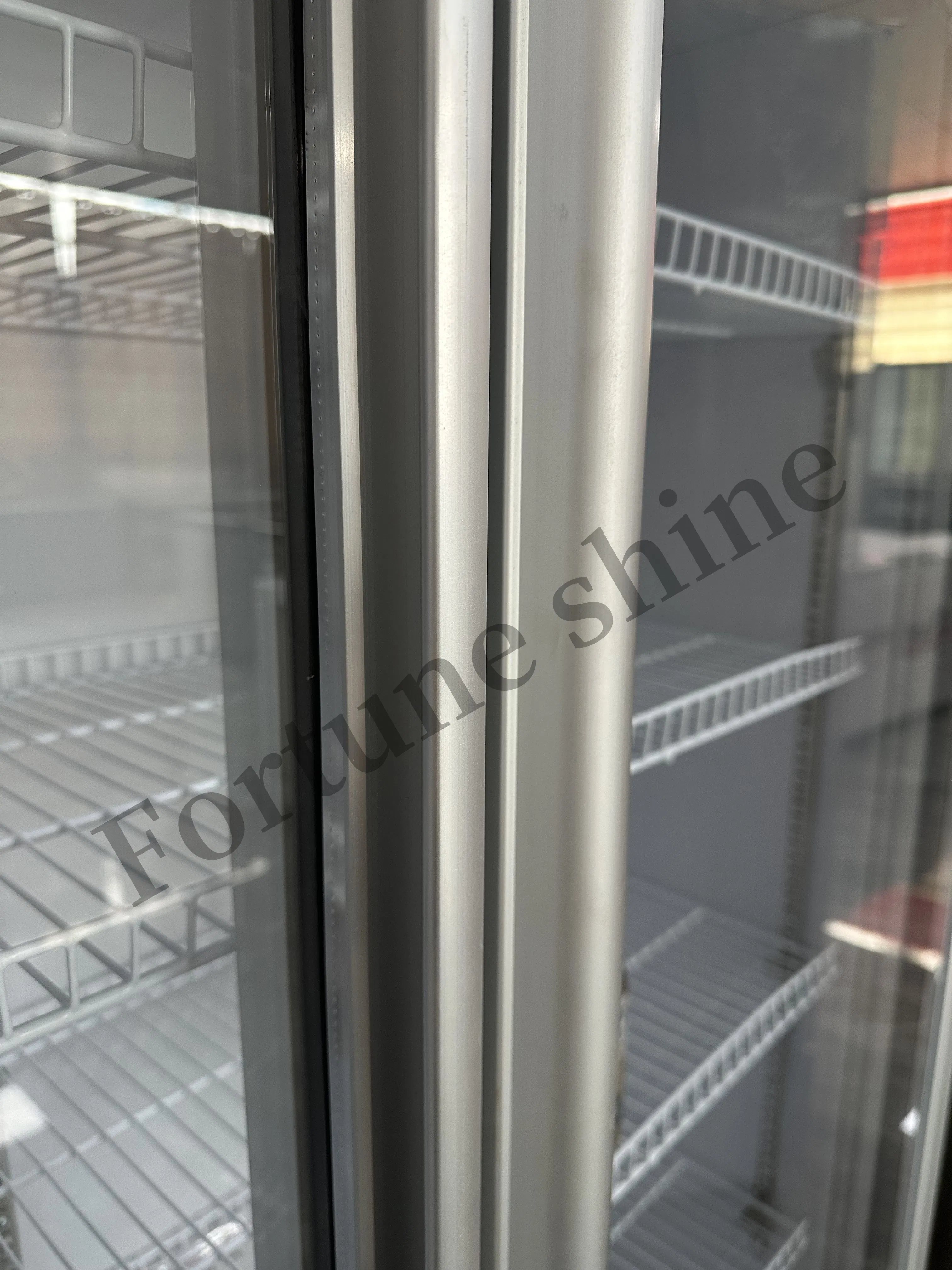 Double Glass Door Vertical Upright Cooler Beverage Refrigerator