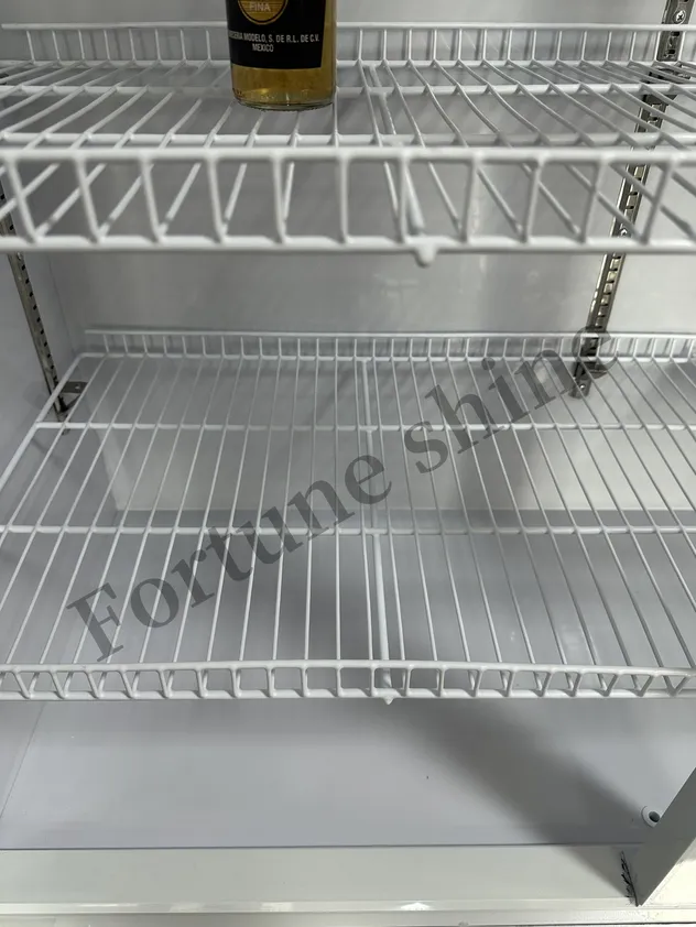 Double Glass Door Vertical Upright Cooler Beverage Refrigerator