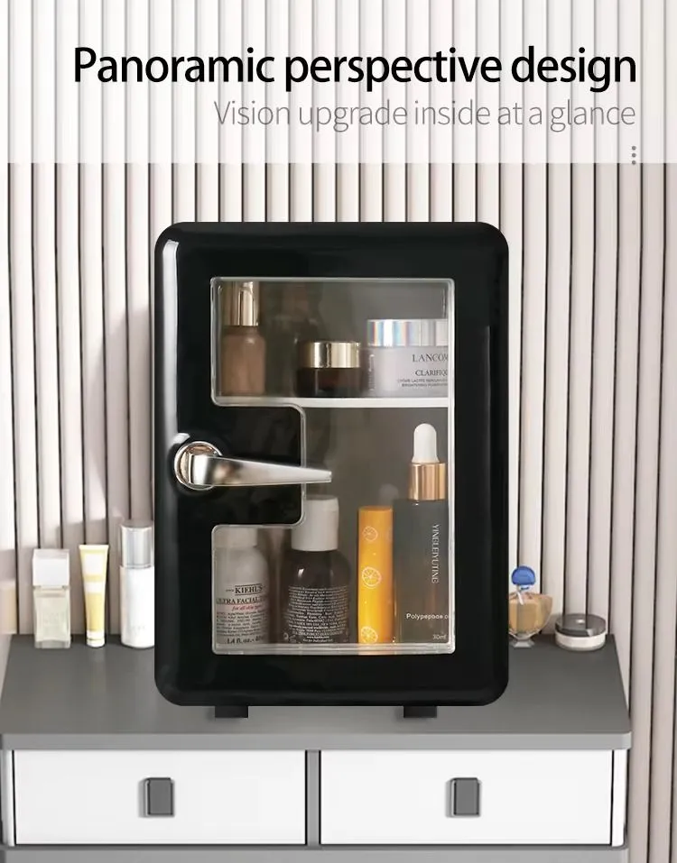 Online Shopping Compact Mini Fridge Car and Beauty Multi-Purpose Small Refrigerator with Glass Door Built-in LED Light for Efficient Cooling