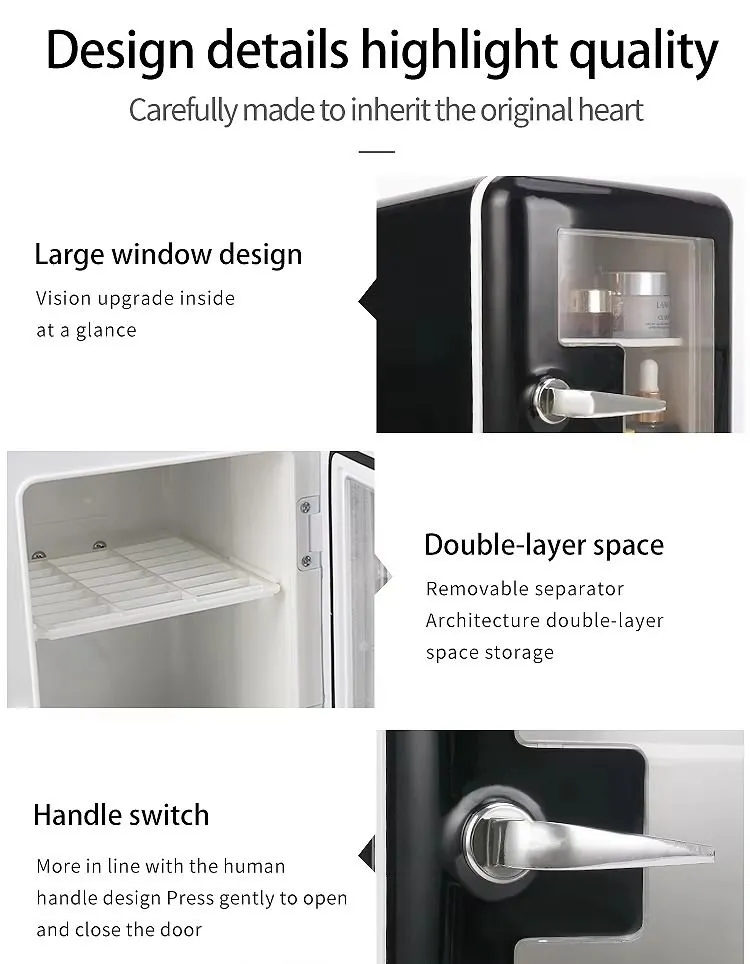 Online Shopping Compact Mini Fridge Car and Beauty Multi-Purpose Small Refrigerator with Glass Door Built-in LED Light for Efficient Cooling