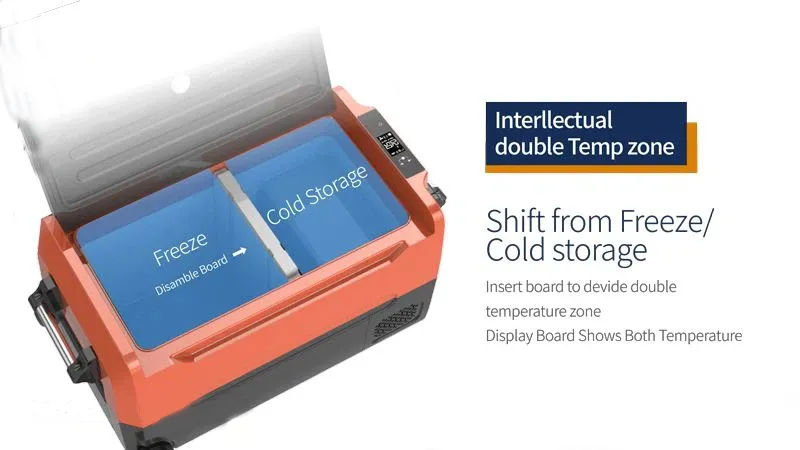 Car Refrigerator Portable Hard Coolers 35L Outdoor Dual Temperature Cooler Warmer Box Retro Mini Car Fridge