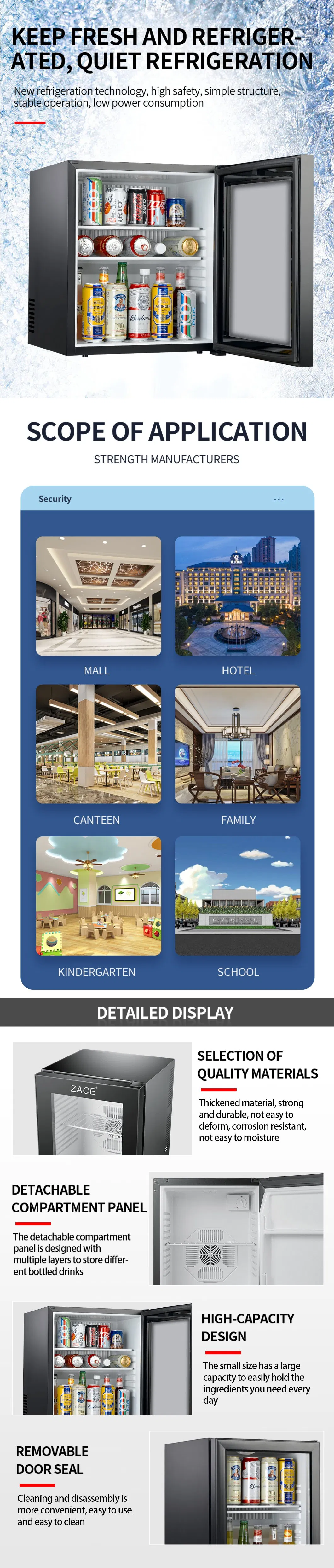 Quality Mini Fridge 20L Cooling Capacity Portable Electric Good Hotels Used/New Compressor Cheap Mini Fridge Glass Door