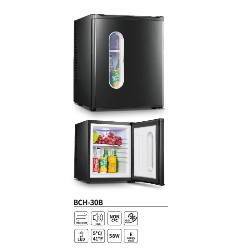 High - Performance Bch - 30b Silent Hotel Mini Fridge, 24L Capacity Mini Fridge, 58W Power with Heat - Pipe Tech for Hotel and Office