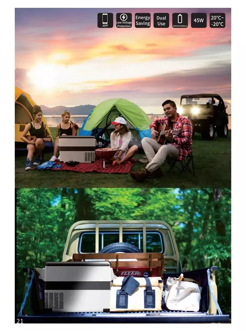 55L Compressor Single Door Car Chest Freezer Household Refrigerator Picnic Outdoor Fridge