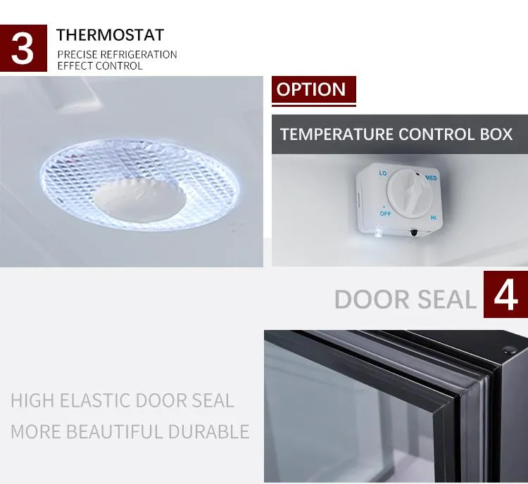 Bcg-26b 10℃/50℉ Beverage Refrigerator Silent Hotel Room Small Refrigerator Single Door Mini Fridge