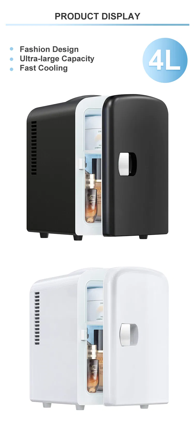 4L Mini Prtable Drinks Refrigerator Cooler Beauty Fridge