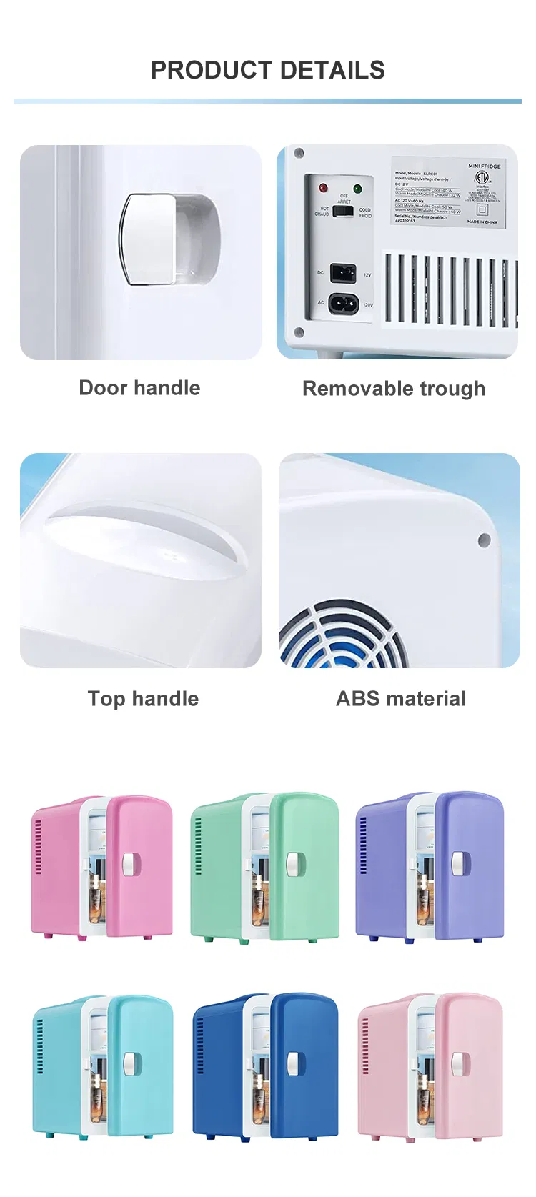 4L Mini Prtable Drinks Refrigerator Cooler Beauty Fridge