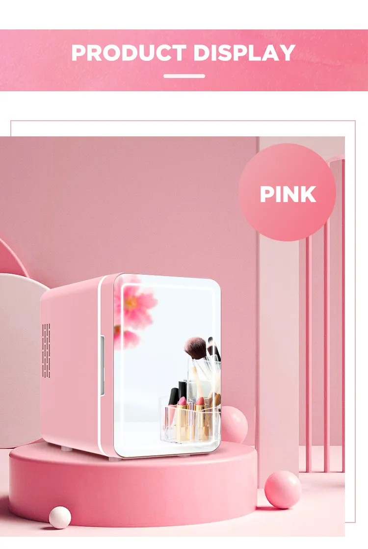 Car Use Portable Home Use 4L LED Lighted Makeup Mirro Beauty Fridge