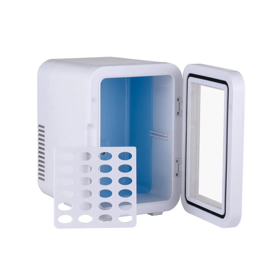 Modern White 5L Household Cosmetic Mini Fridge with Transparent Door