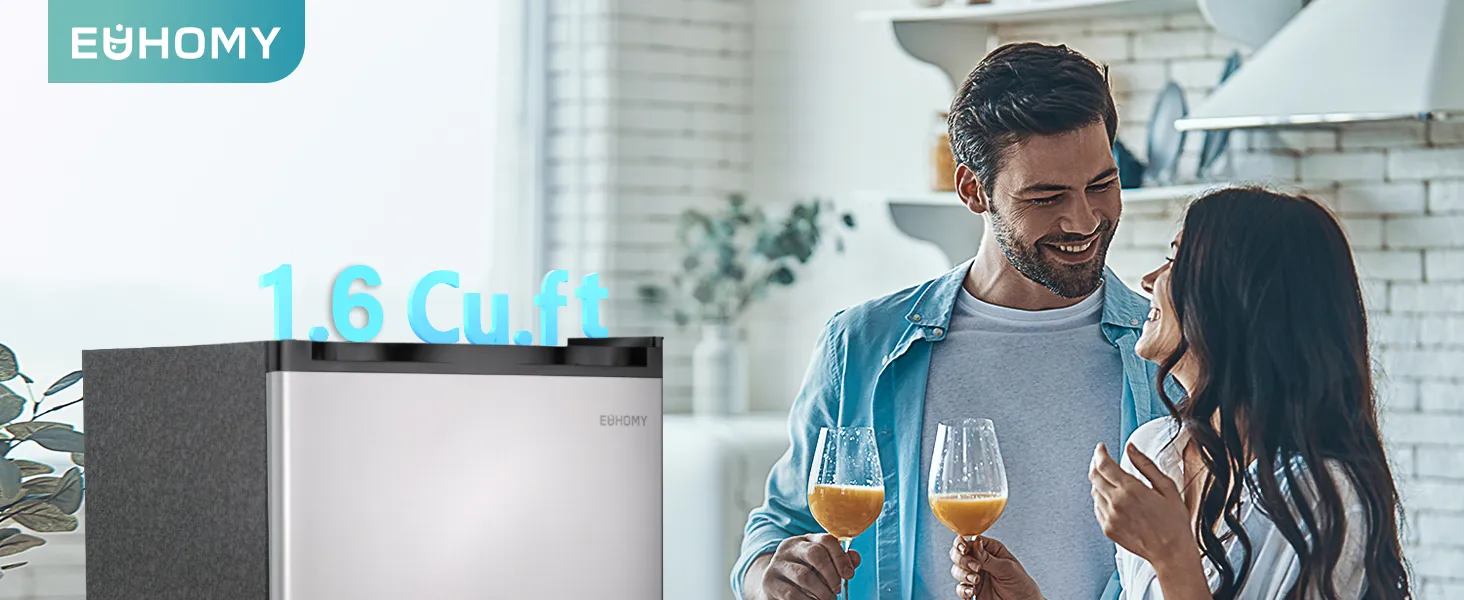 Energy Efficient Mini Fridge with Built-in Freezer for Small Areas