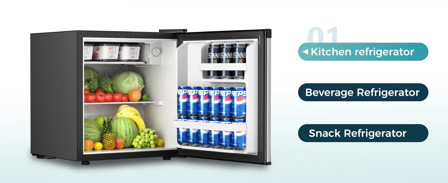 Energy Efficient Mini Fridge with Built-in Freezer for Small Areas