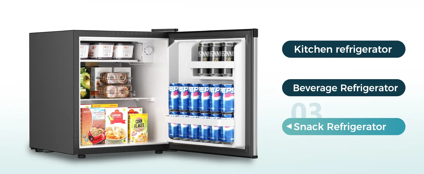 Energy Efficient Mini Fridge with Built-in Freezer for Small Areas