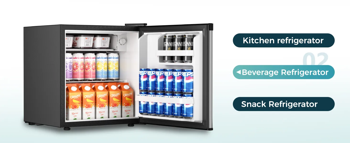 Energy Efficient Mini Fridge with Built-in Freezer for Small Areas