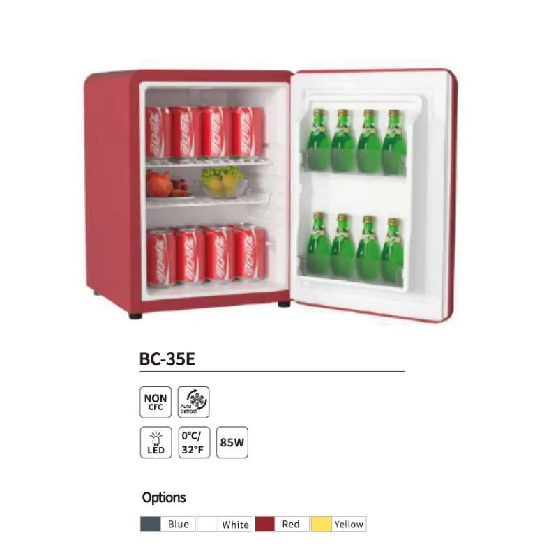 Quiet 85W Energy - Saving Retro Thermoelectric Mini Bar Fridge with Efficient Cooling Stylish Design for Household Kitchen, Bedroom