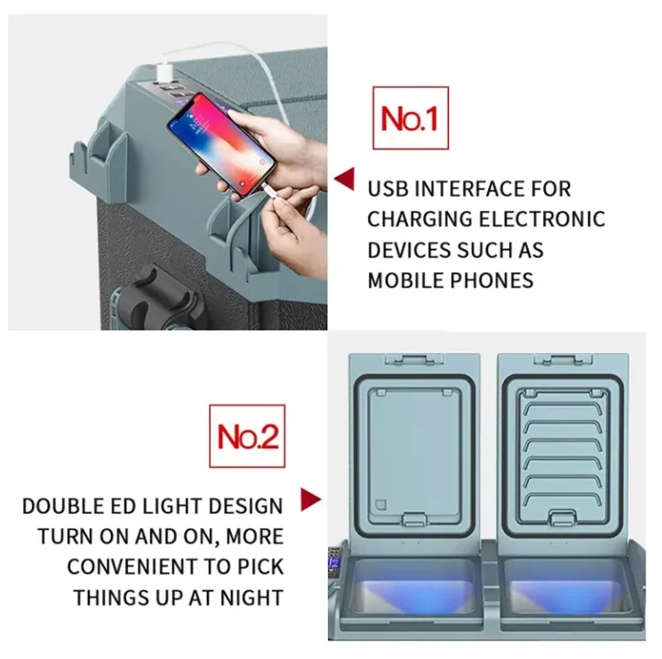 Waycool Dual Zones Single Control Digital Fridge Mini Car Fridge for Vegetables/Fruit/Camping/Outdoor/SUV/Travel