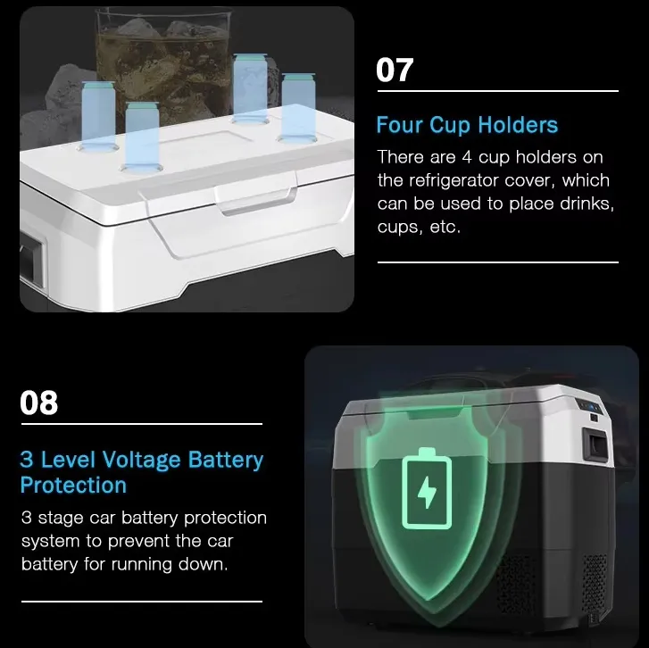 Waycool Dual Zones Single Control Digital Fridge Mini Car Fridge for Vegetables/Fruit/Camping/Outdoor/SUV/Travel