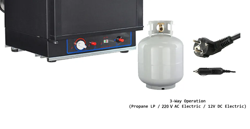 40L Absorption Gas Refrigerator Mini Fridge Camping Fridges