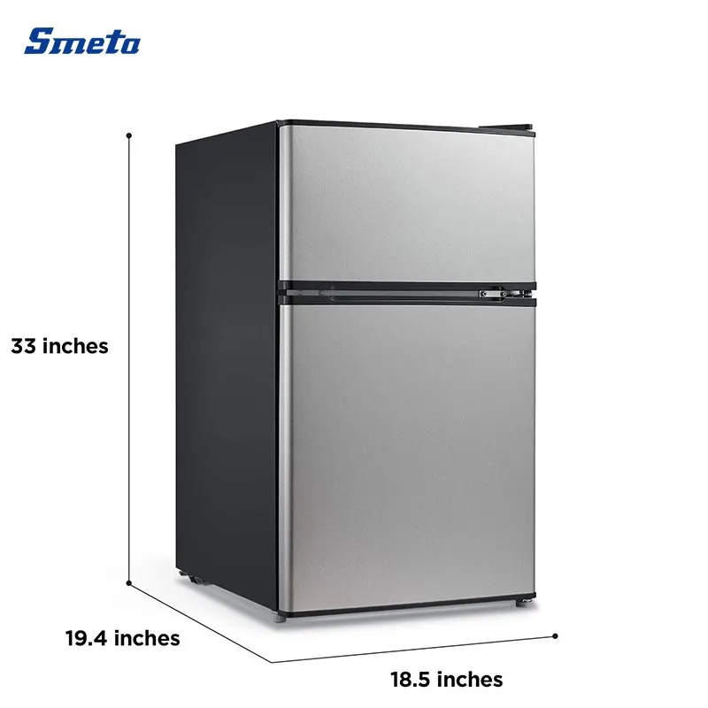 4.5cuft/ 127L White Gray Mini Double Door Refrigerator/ Fridge