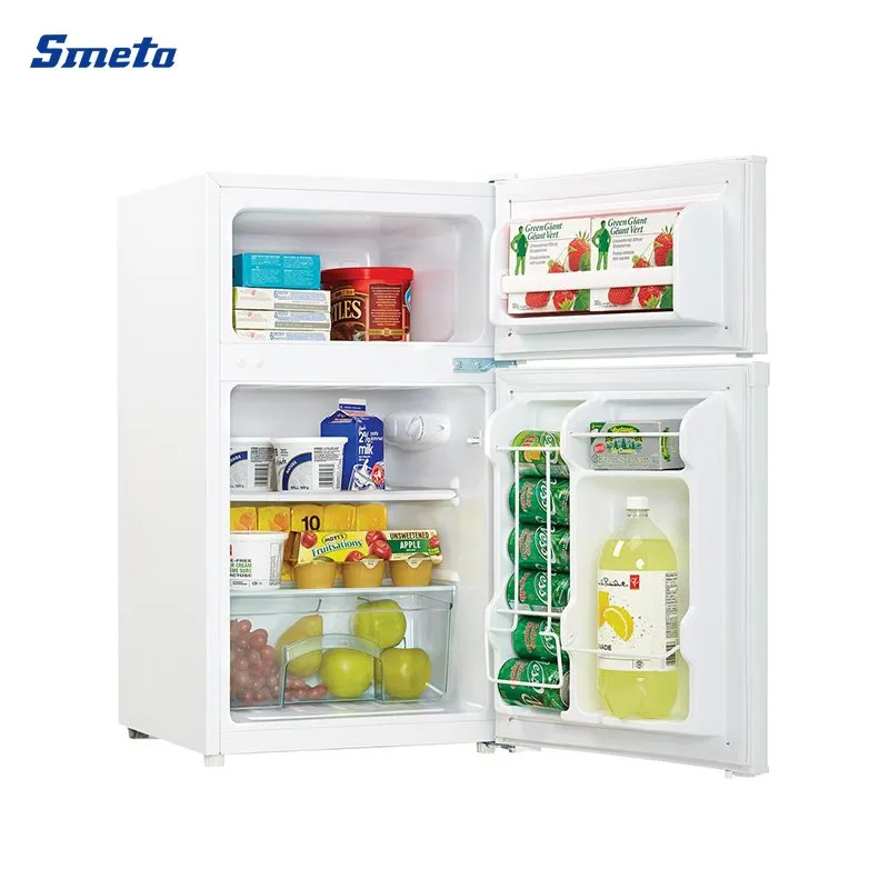 4.5cuft/ 127L White Gray Mini Double Door Refrigerator/ Fridge