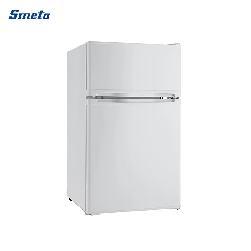 4.5cuft/ 127L White Gray Mini Double Door Refrigerator/ Fridge