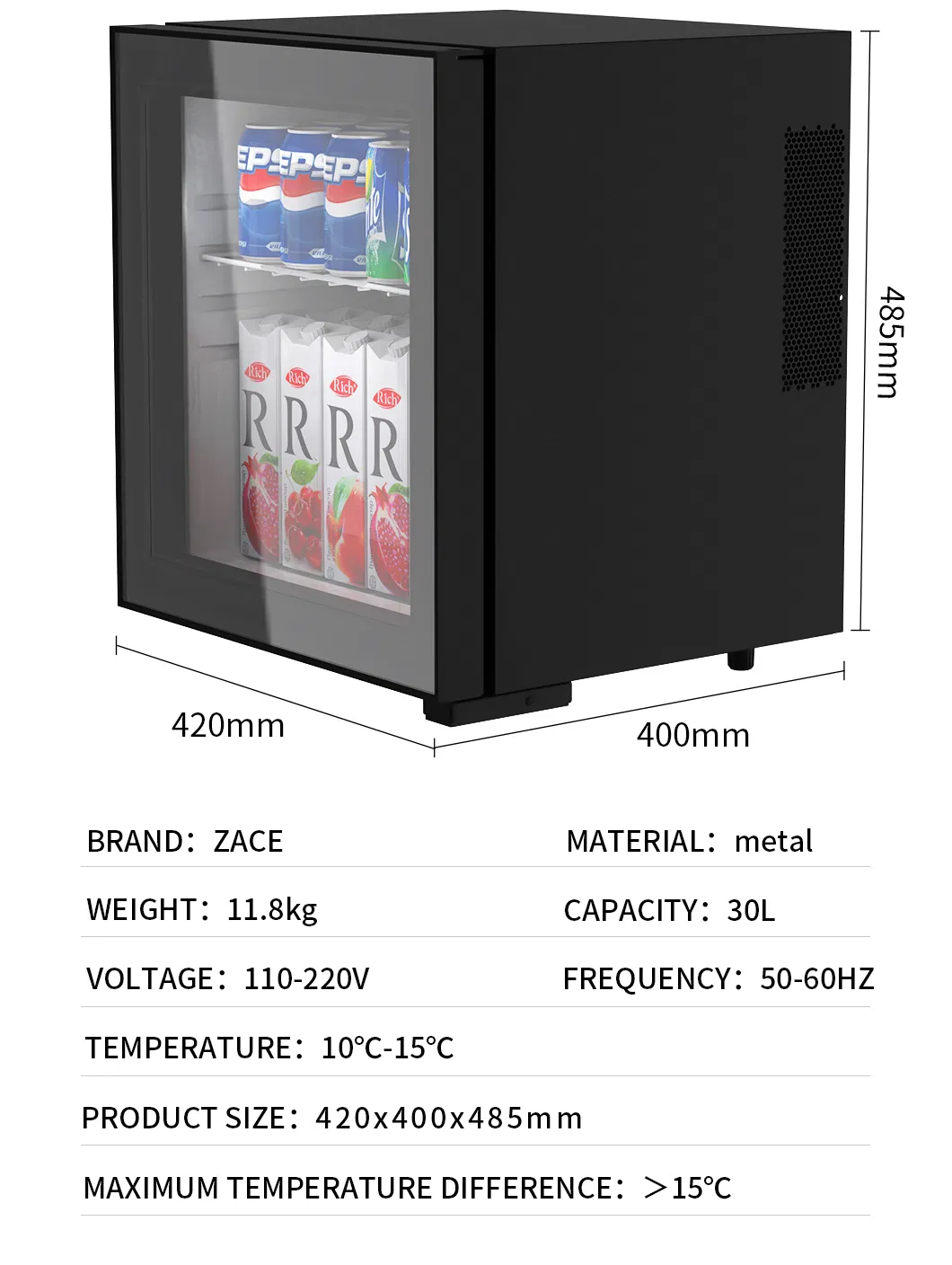 Wholesale 30L Portable Office Minibar Mini Wine Fridge for Hotel