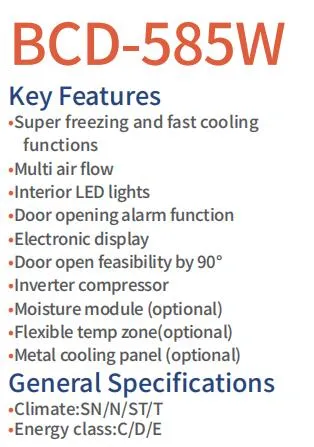 Bcd-585W Multi-Door Fridge Inverter Compressor Frost Free Cross Door Four Door Refrigerator New Style