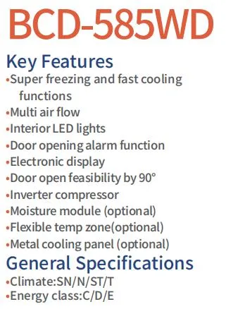 Bcd-585wd Multi-Door Fridge Inverter Compressor Frost Free Cross Door Four Door Refrigerator on Sale