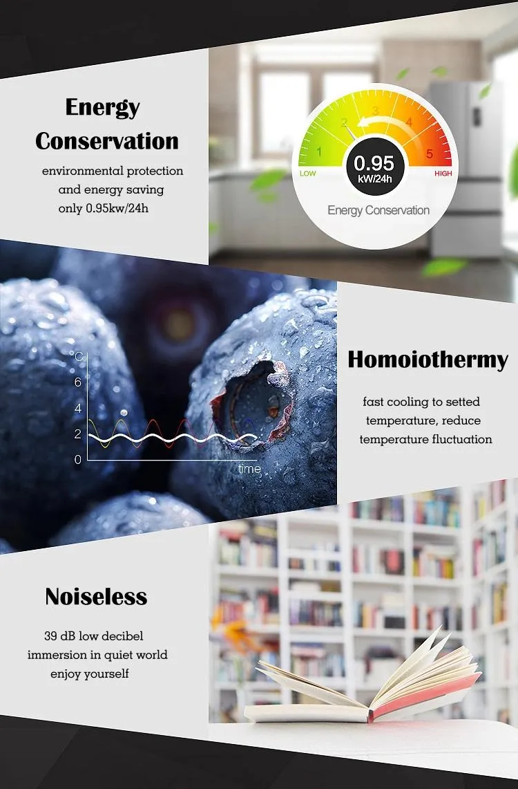 Bcd-523wd Multi-Door Fridge Inverter Compressor Frost Free Cross Door Four Door Refrigerator Easy Cleaning