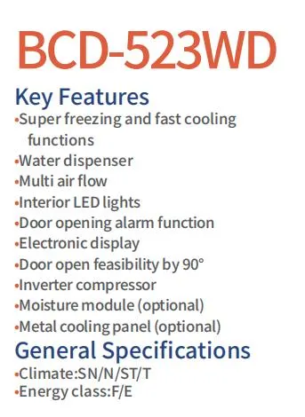 Bcd-523wd Multi-Door Fridge Inverter Compressor Frost Free Cross Door Four Door Refrigerator on Sale