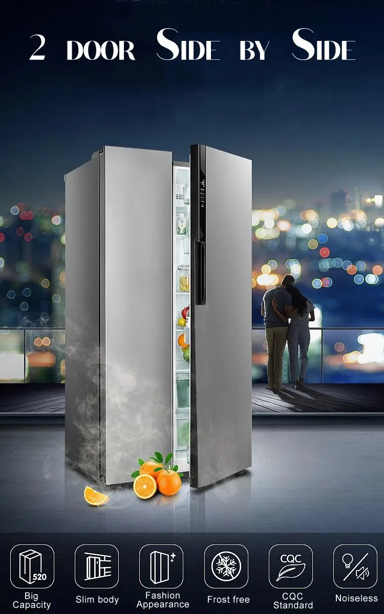 Bcd-458W Multi-Door Fridge Inverter Compressor Frost Free Cross Door Refrigerator for Home