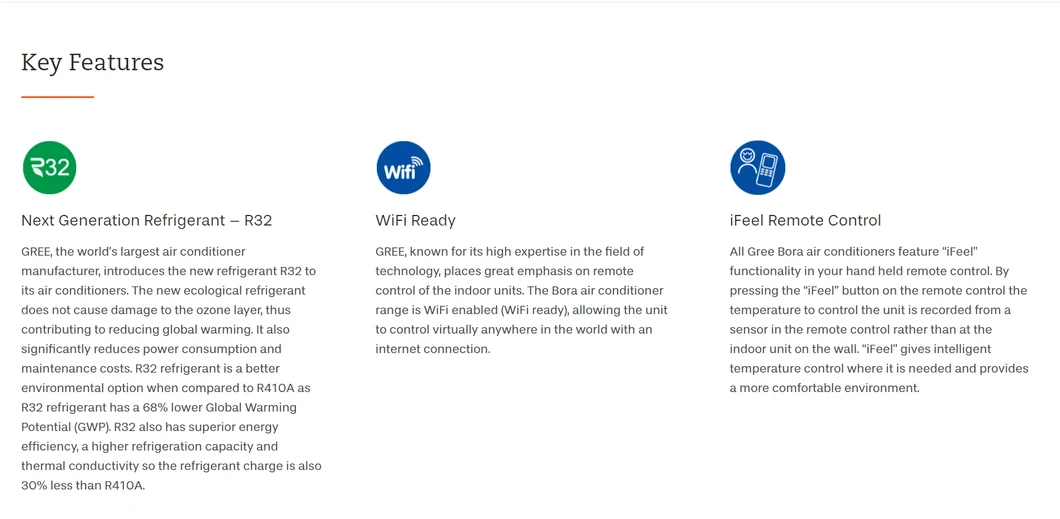 Gree Bora Series 18000 BTU Electric Wall Mounted Split Air Conditioner Wholesale