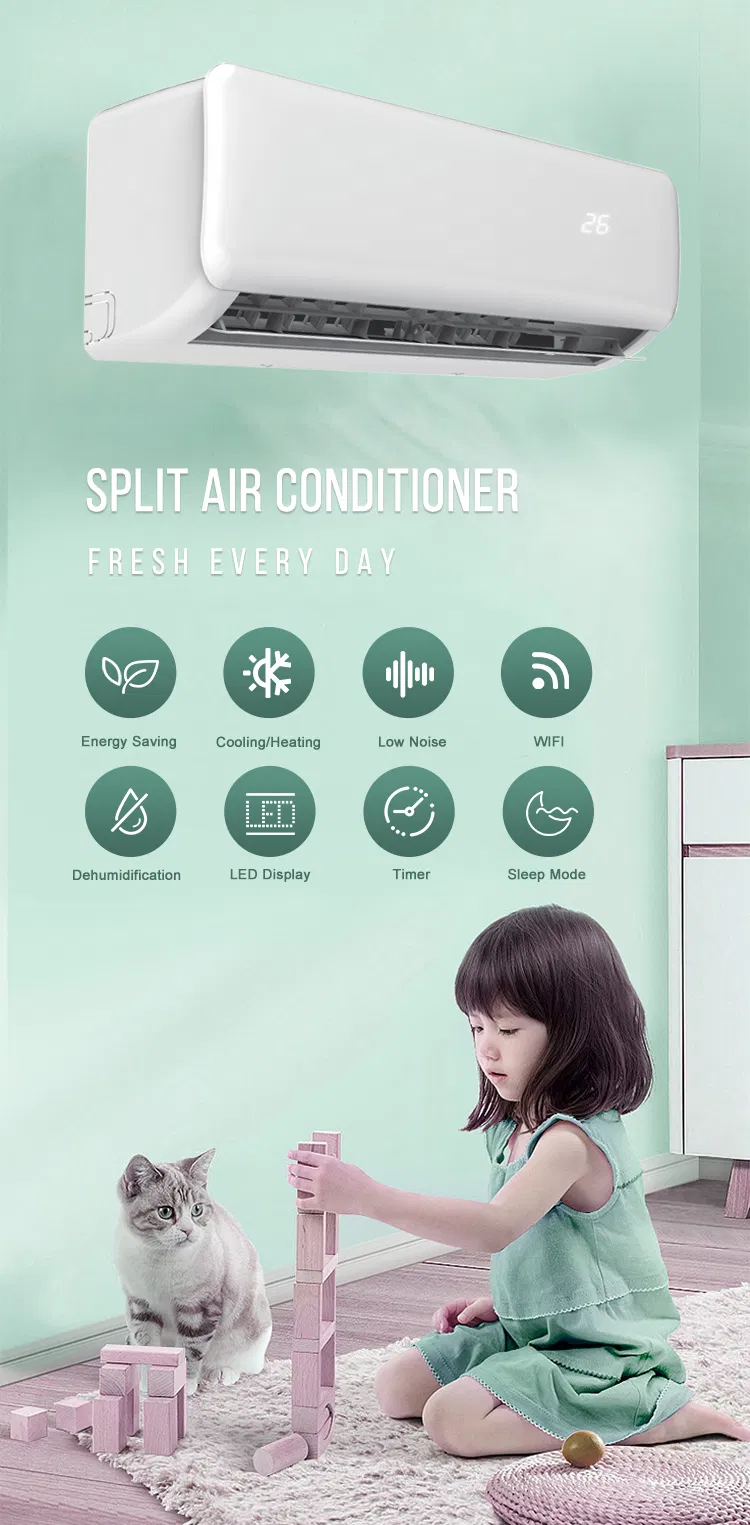 9000BTU Manufacturer 1688 Home CCC Approved R32 R410A R22 Window Wall Mounted Split Air Conditioner for Home