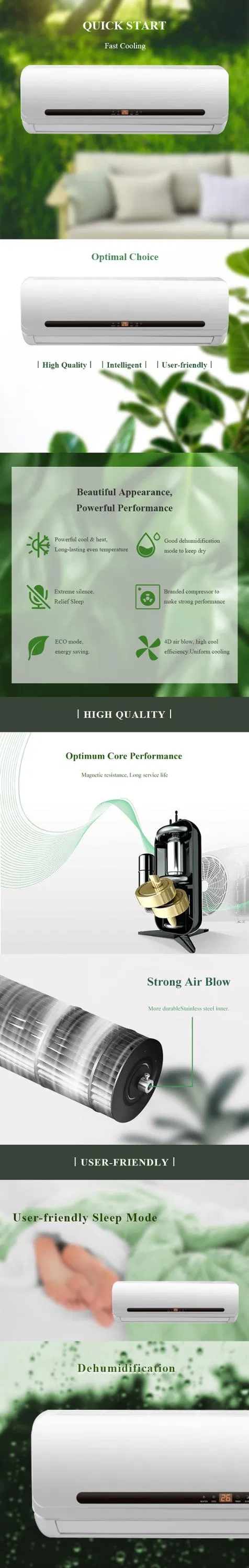 Factory Price R410A 220V 18000BTU Wall Mounted Split Portable Air Cooler Air Conditioner