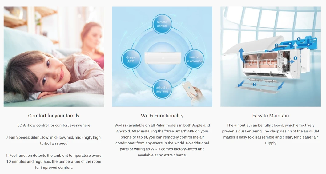 Gree Pular Split Wall Mounted Type Residential Household Variable Frequency Air Conditioner