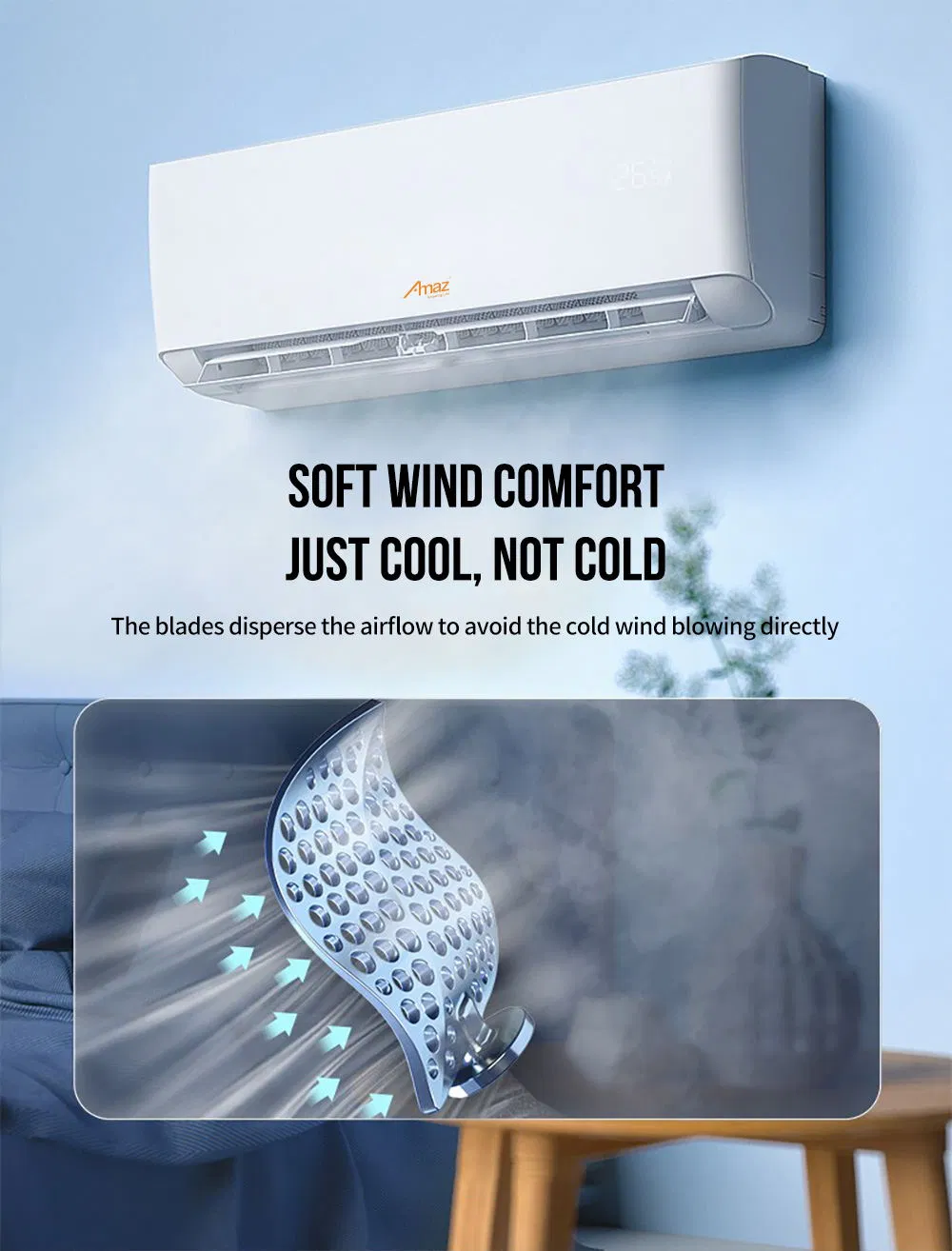 Hot Sell Factory 9000BTU Cooling Heating R410 T1 T3 Air Conditioner