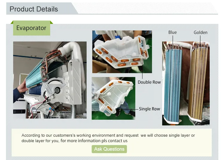 Customized Manufacturer 9000 12000 18000 24000 BTU Split R410A Inverter Air Conditioner with WiFi Optional