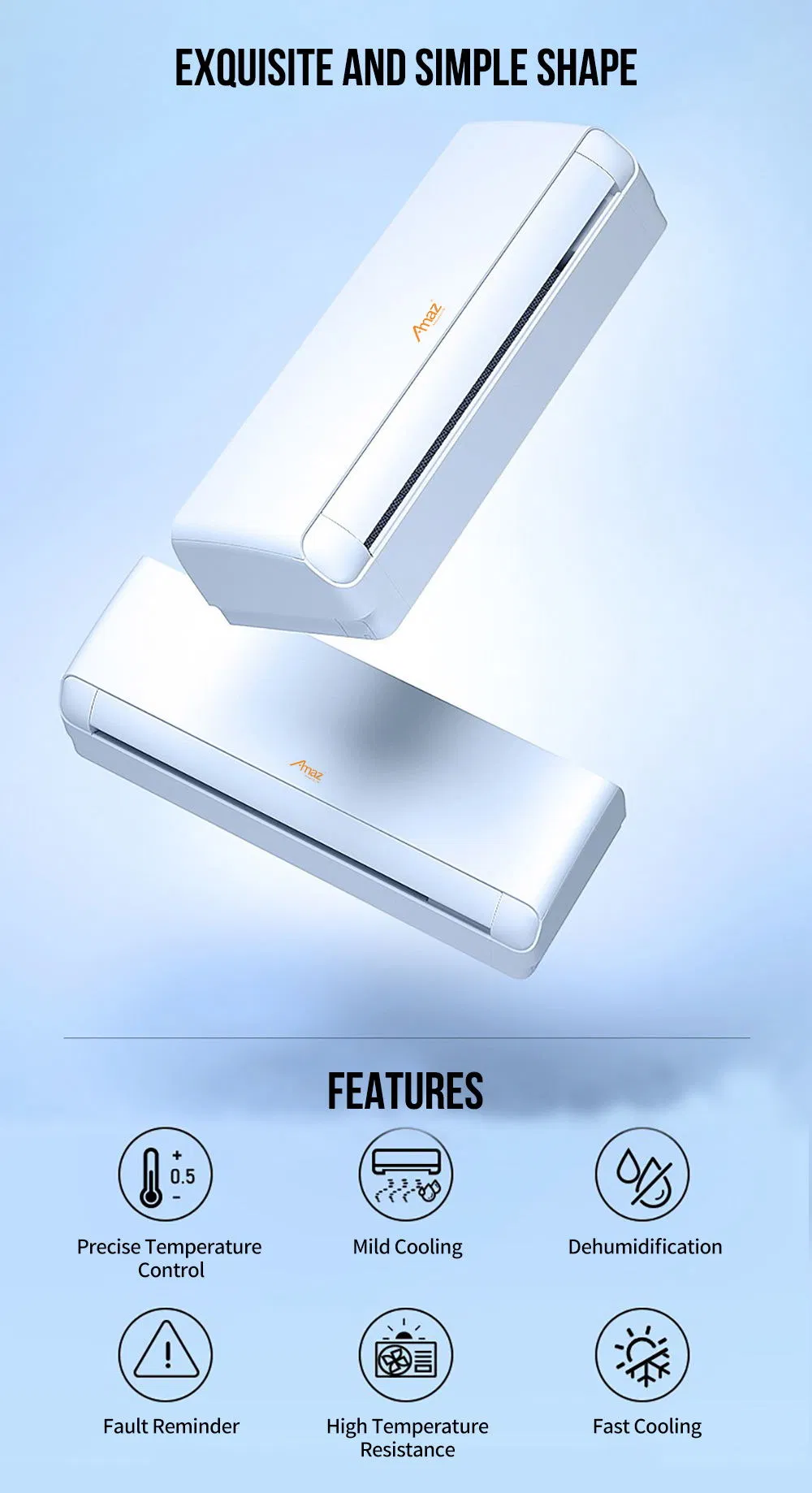 Hot Sell Factory Price 9000BTU Cooling Heating R410 T1 T3 Air Conditioner