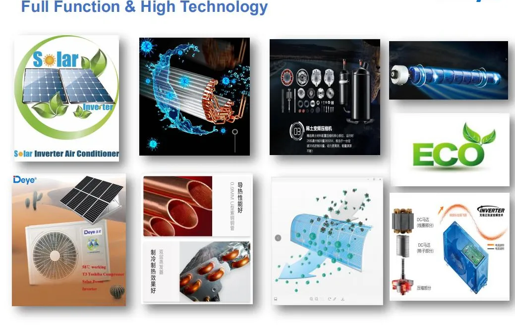 12000BTU AC/DC Hybrid Solar Air Conditioner Work with PV Solar Panel 9000BTU/18000BTU/36000BTU Available