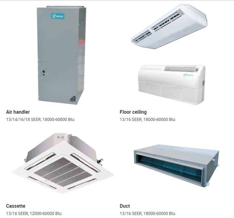 Zero Brand 13 Seer 14 Seer R410A Cassette Ceiling Commercial Air Conditioner