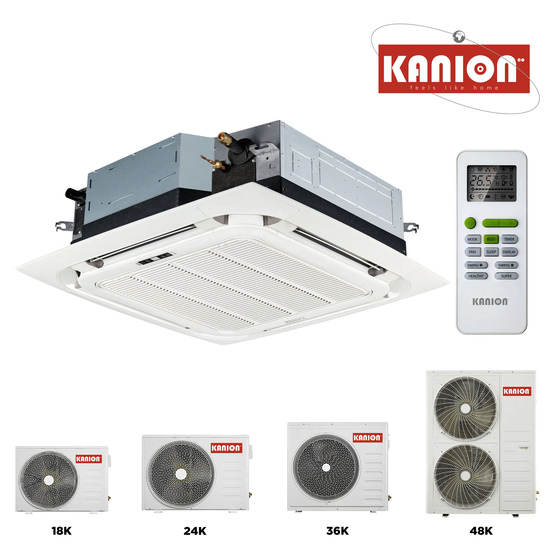 Ceiling Cassette Air Conditioner 3tr Inverter 1 Ton Cooling Only 36000BTU 48000BTU