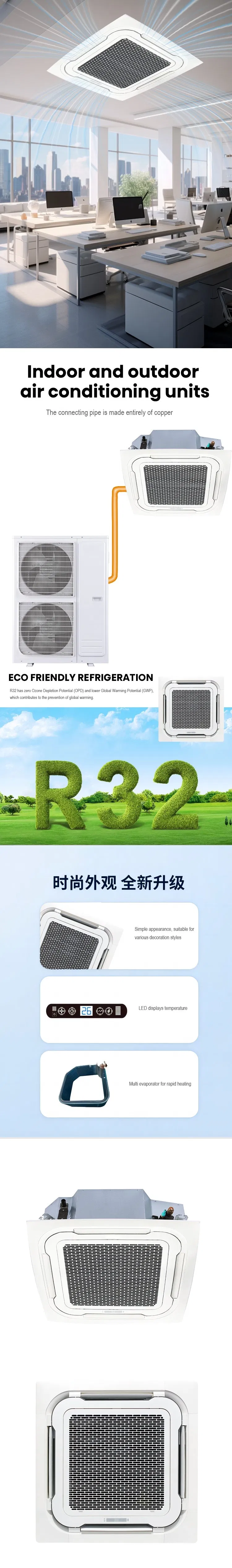 Sp-MCR-24hr1 24000BTU Air Conditioner Commercial Modern Ceiling Mounted AC Cassette Type Air Conditioner Cassette