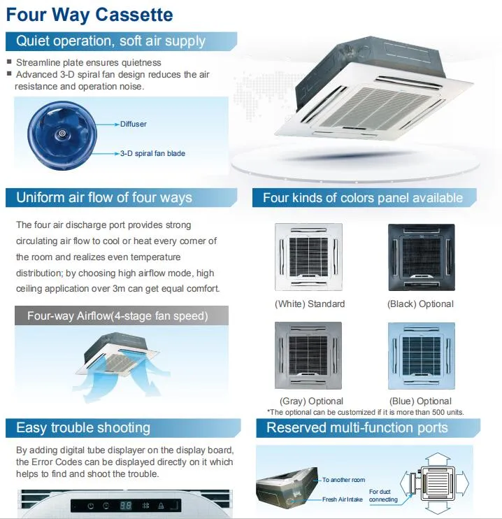 T3 Cooling Only R410A 48000BTU Ceiling Cassette Type Air Conditioner for Gulf Countries
