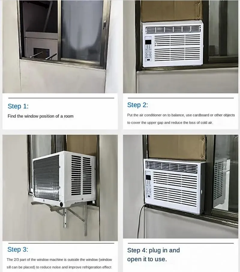 Cooling/Heating Air Conditioner Window Type Convenient Windows AC and Easy to Move with 24hour Timing