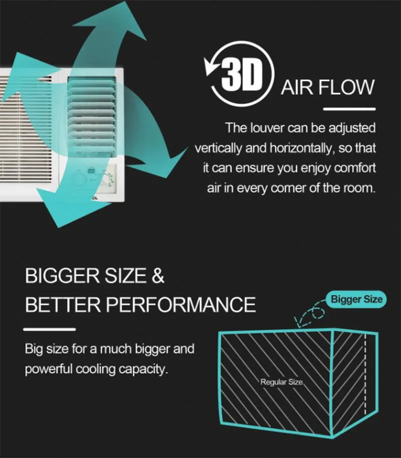 Cooling/Heating Air Conditioner Window Type Convenient Windows AC and Easy to Move with 24hour Timing