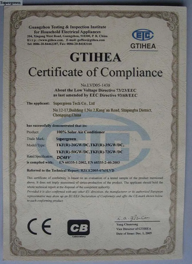 100% Split Type Solar Assisted Air Conditioner China